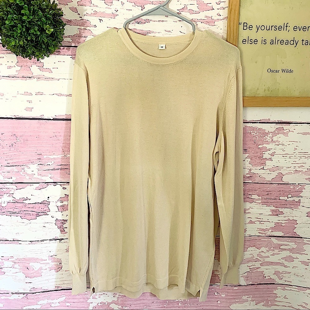 BAR III Men’s Cream Long Sleeve Sweater Small